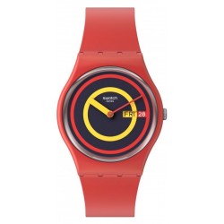 Swatch Unisex Watch Gent Swatch Concentric Red SO28R702