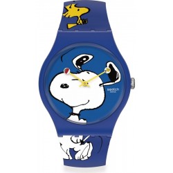 Swatch Watch Peanuts Hee Hee Hee Snoopy and Woodstock SO29Z106