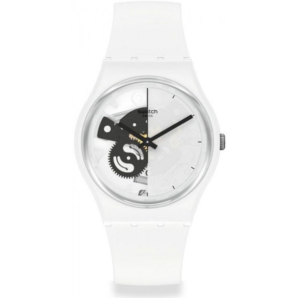 Buy Swatch Unisex Watch Gent Live Time White SO31W101