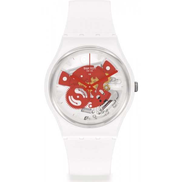 Buy Swatch Unisex Watch Gent Time To Red Small SO31W104