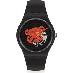Swatch Unisex Watch New Gent Time To Red Big SO32B110