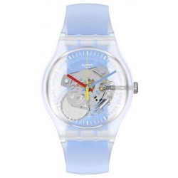 Swatch Unisex Watch New Gent Clearly Blue Striped SUOK156