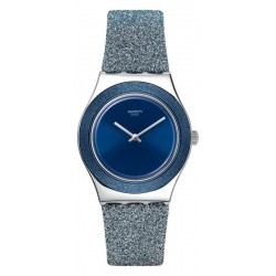 Swatch Women's Watch Irony Medium Blue Sparkle YLS221