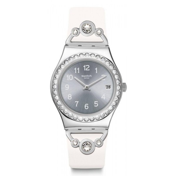 Buy Swatch Women's Watch Irony Medium Pretty In White YLS463
